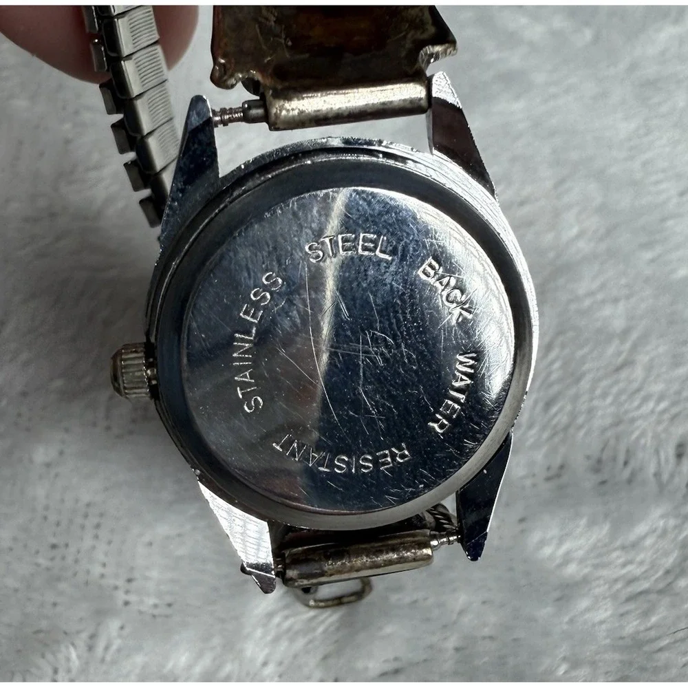 Vintage‎ Zuni Sterling Silver Multi Stone Inlaid Watchband by CM Booqua